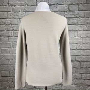 Giorgio Armani Taupe Ribbed Knit Sweater